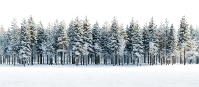PNG Serene snowy forest landscape scene - Powered by Adobe