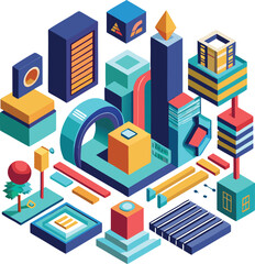 Fototapeta premium 3D Isometric Illustrations - Modern and Stylish Design Assets
