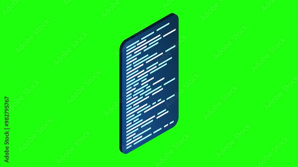 Poster isometric coding screen animation. coding programming technology. programming concept. technology an