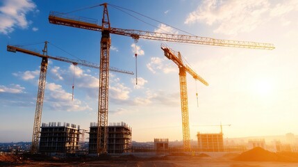 Construction site with cranes