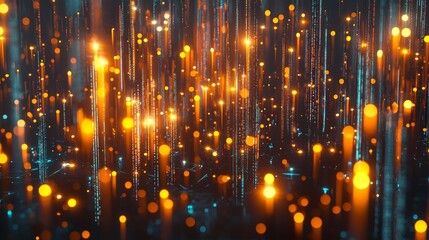 Obraz premium An AI metropolis in the future, advanced technology, holographic interfaces, and a digital network