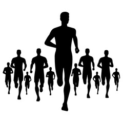 Group of people running icon vector illustration.