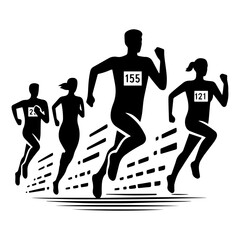 Group of people running icon vector illustration.