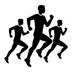 Group of people running icon vector illustration.