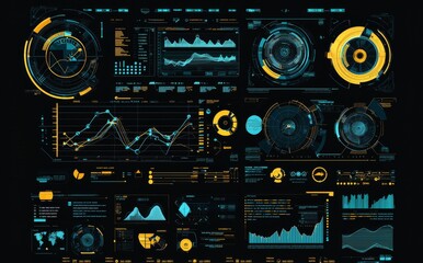 A background design template for an abstract HUD interface with data diagnostics