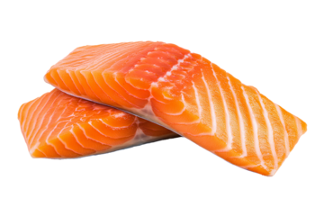 salmon fish meat isolated on white background