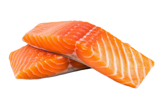 salmon fish meat isolated on white background
