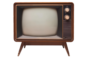 old tv isolated on white background