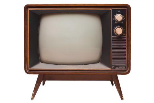 old tv isolated on white background