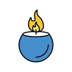 candles color line icon with white background vector stock illustration