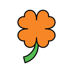 clover color line icon with white background vector stock illustration
