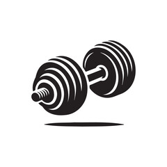 Simple Barbell Silhouette in Black - Clean and Professional Fitness Icon