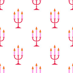 candles in candlestick seamless pattern