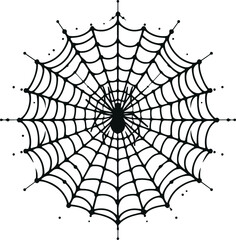 Obraz premium Monochrome Cosmonaut Spider Web Icon Vector Illustration Design Silhouette Style