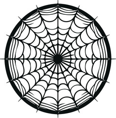 Monochrome Cosmonaut Spider Web Icon Vector Illustration Design Silhouette Style