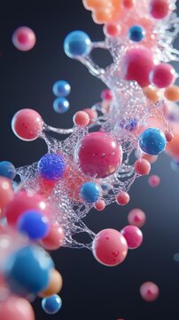 A detailed molecular model showing the interaction between enzymes and substrates, emphasizing the key processes in cellular metabolism.