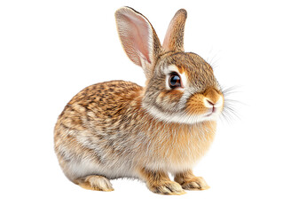 Fototapeta premium Adorable rabbit with fluffy fur, bright eyes, and long ears, perfect for nature, wildlife, and pet-themed projects.