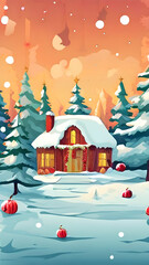 christmas tree in the snow