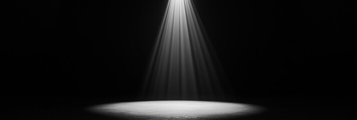 Dramatic Spotlight on Empty Stage for Performance Scene