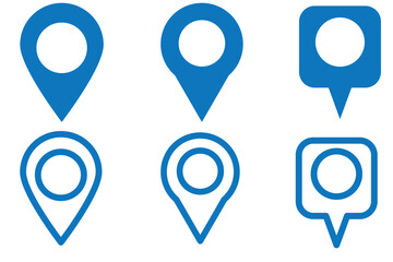 Set of map pin location icons. Modern map markers .Vector illustration on a white background.