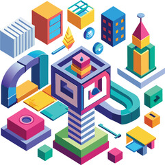 3D and Isometric Designs vector art