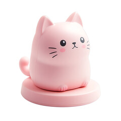 Cute pink cat figurine with a playful design, perfect for decoration.