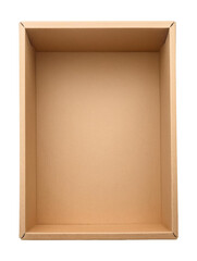 Fototapeta premium A simple, empty cardboard box with clean edges against a transparent background