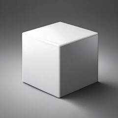 3d realistic vector icon. White cube. Isolated.
