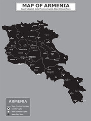 Geography Political map. Political map of country with capital, province or state capital, major cities and town.