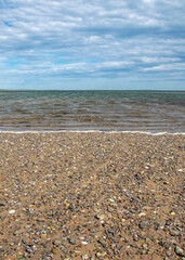 Low tide empty beach landscape, san antonio oeste, rio negro, argentina
