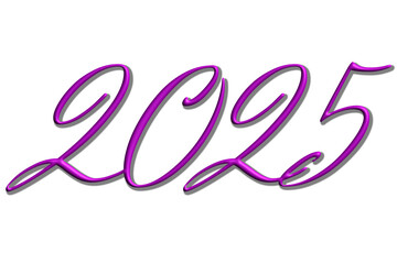 YEAR 2025 ISOLATED ON TRANSPARENT BACKGROUND, PNG.