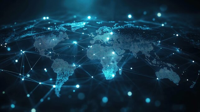 A cross-border payment system utilizing blockchain, with digital currencies flowing seamlessly between countries, reducing transaction costs and eliminating traditional banking delays.