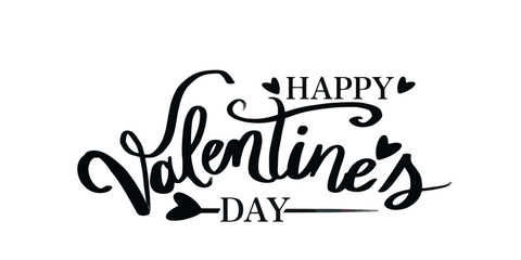 vector text happy valentine's day with hearts graphics 