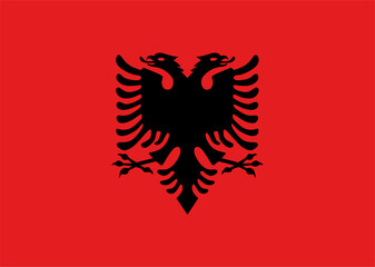 Albania official flag vector with standard size and proportion. National flag emblem with accurate size and colors.