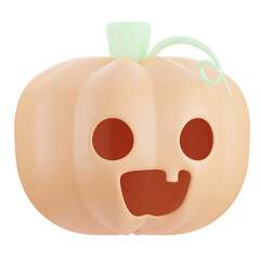 Cute 3D Cartoon Pumpkin with Happy Face for Halloween