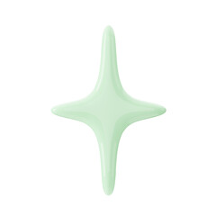 3d Glossy Green Star Shape