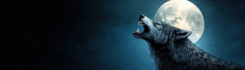 Wolf howling at the moon.