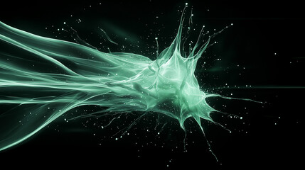 Abstract Green Liquid Splash - Glowing Energy Flow