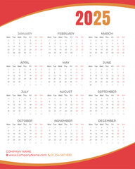 2025 Professional Business Calendar – Clean & Minimalist Design