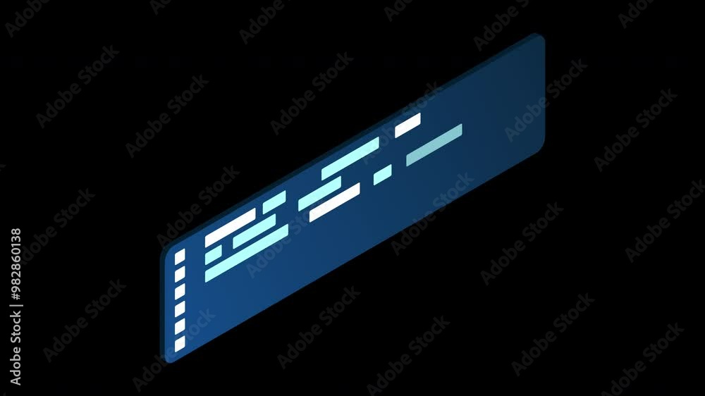 Poster isometric coding screen animation. coding programming technology. programming concept. technology an