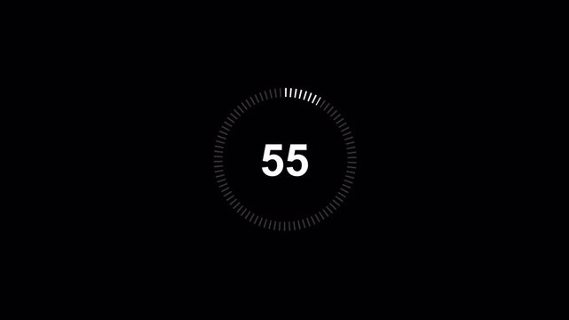 Countdown one minute animation from 60 to 0 seconds, 60 second countdown Animation with background, 1 minutes countdown. 
