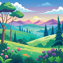 Obraz premium landscape with mountains and forest