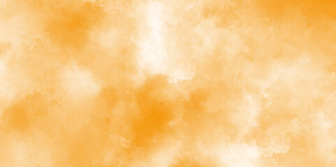 abstract  orange Grungy ink effect bright yellow and orange color shades watercolor background. watercolor background concept for banner,  Multicolored splashed watercolor background with stains.	
