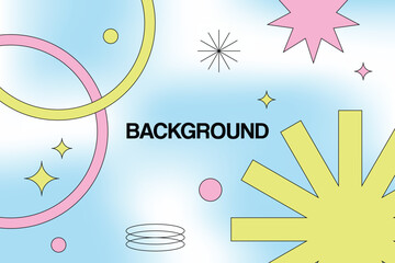 Obraz premium Abstract Y2K Gradient Geometric Background