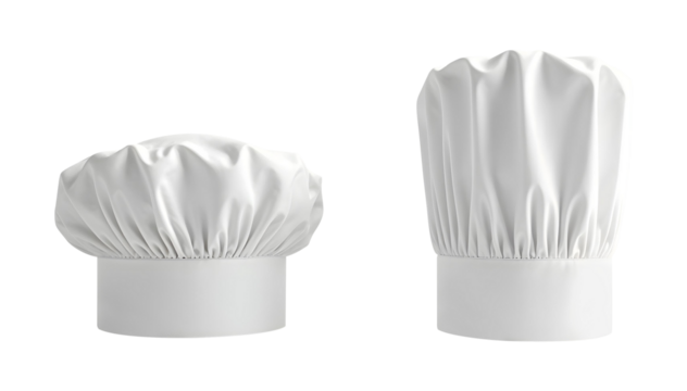 Chef hats isolated on a transparent background