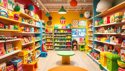 Naklejka premium Boutique de jouets ludique et colorée