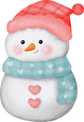 winter season with a snowman . cute snowman character