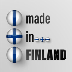 Made in Finland graphic and label. Element of impact for the use you want to make of it.