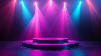 Colorful Stage With Dramatic Lighting Effects