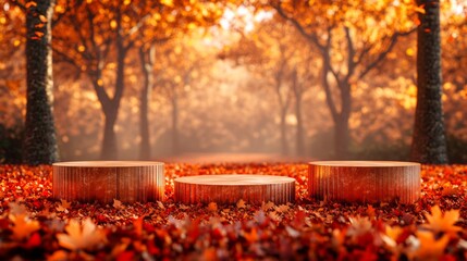 Peaceful Autumn Scene in a Forest Landscape